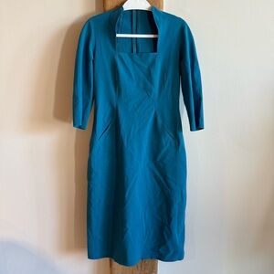 M2057 By Maria Pinto Turquoise Sheath Dress - Medium